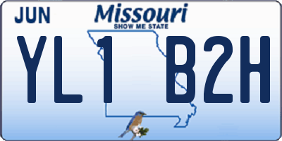 MO license plate YL1B2H