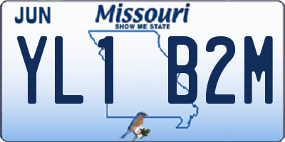 MO license plate YL1B2M
