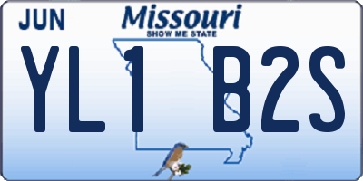 MO license plate YL1B2S