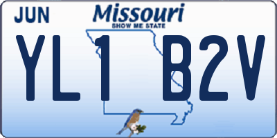 MO license plate YL1B2V
