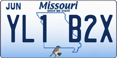 MO license plate YL1B2X