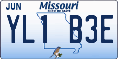 MO license plate YL1B3E