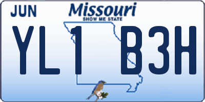 MO license plate YL1B3H