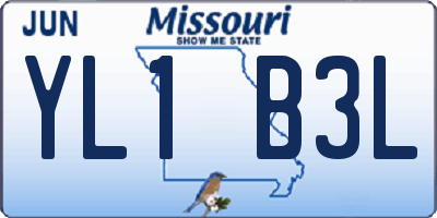 MO license plate YL1B3L