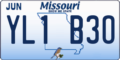 MO license plate YL1B3O