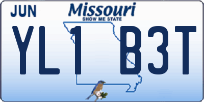 MO license plate YL1B3T