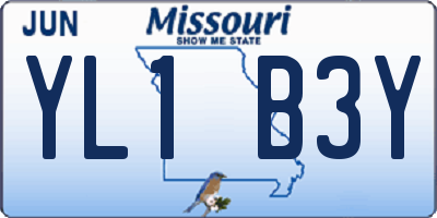 MO license plate YL1B3Y