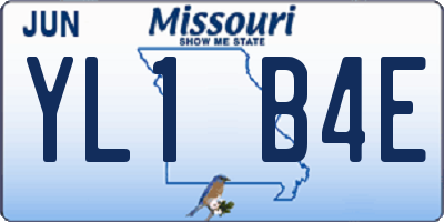MO license plate YL1B4E