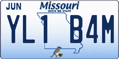 MO license plate YL1B4M