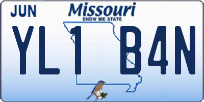 MO license plate YL1B4N