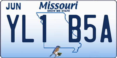MO license plate YL1B5A