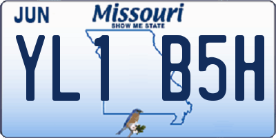 MO license plate YL1B5H