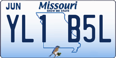 MO license plate YL1B5L