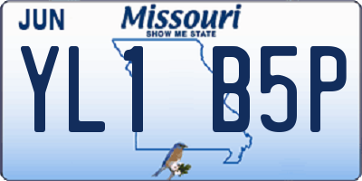 MO license plate YL1B5P