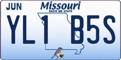MO license plate YL1B5S