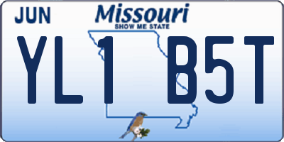 MO license plate YL1B5T
