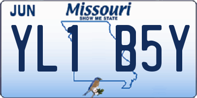 MO license plate YL1B5Y
