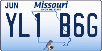 MO license plate YL1B6G