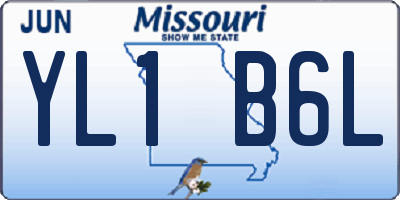 MO license plate YL1B6L