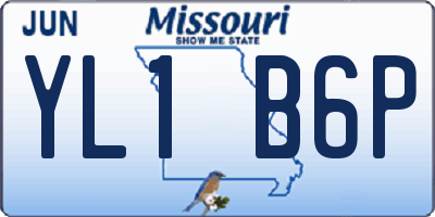 MO license plate YL1B6P