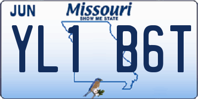 MO license plate YL1B6T