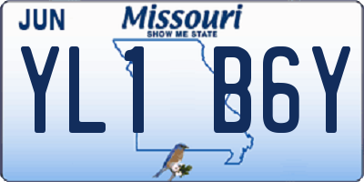 MO license plate YL1B6Y