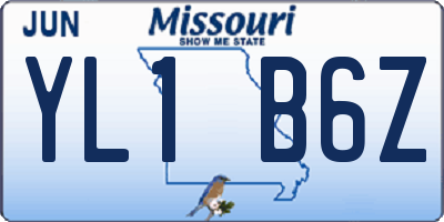 MO license plate YL1B6Z
