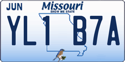 MO license plate YL1B7A