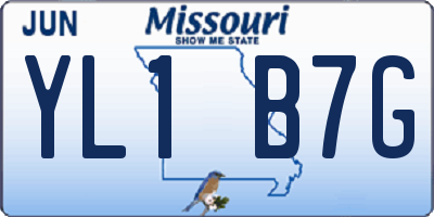MO license plate YL1B7G