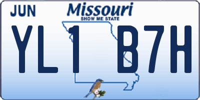 MO license plate YL1B7H
