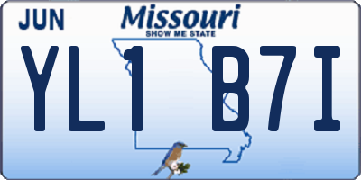 MO license plate YL1B7I