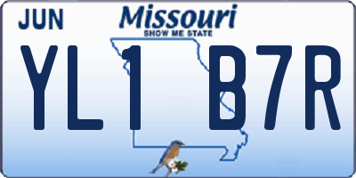 MO license plate YL1B7R