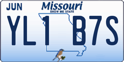 MO license plate YL1B7S