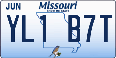 MO license plate YL1B7T