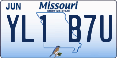 MO license plate YL1B7U