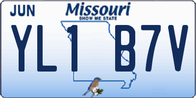 MO license plate YL1B7V