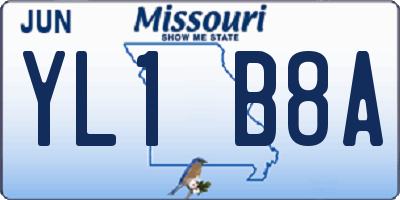 MO license plate YL1B8A