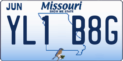 MO license plate YL1B8G