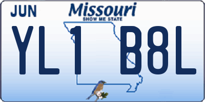 MO license plate YL1B8L