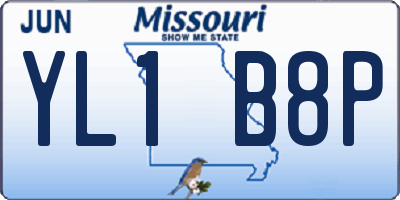 MO license plate YL1B8P
