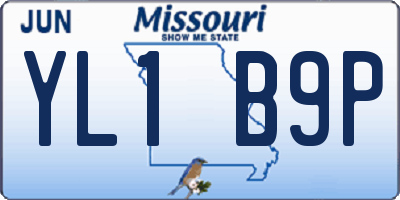 MO license plate YL1B9P