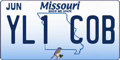 MO license plate YL1C0B