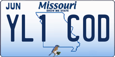MO license plate YL1C0D