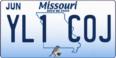 MO license plate YL1C0J