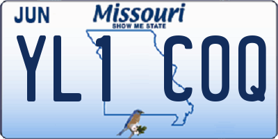 MO license plate YL1C0Q