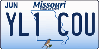 MO license plate YL1C0U