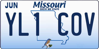 MO license plate YL1C0V