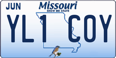 MO license plate YL1C0Y