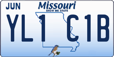 MO license plate YL1C1B