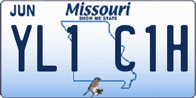 MO license plate YL1C1H